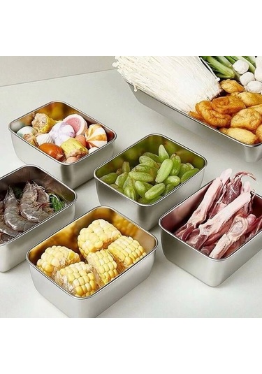 Paslanmaz Çelik Saklama Kabı Çok Renkli