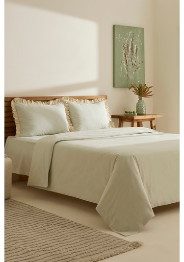 Kaşmir Home Lisa %100 Pamuk Tek Kişilik Nevresim Takımı Offwhite