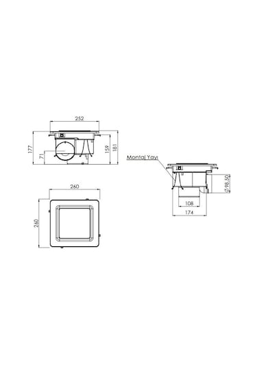 Aırcol 250t Sessiz Radyal Fan Tavan Tipi Tuvalet, Banyo Ve Baca Aspiratörü 150 M³/h