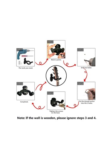 Xindoker 2'li Set Metal Gitar Askısı Mx0393d - Ukulele, Keman, Bas, Elektro Ve Klasik Gitar İçin + 5 Pena Siyah