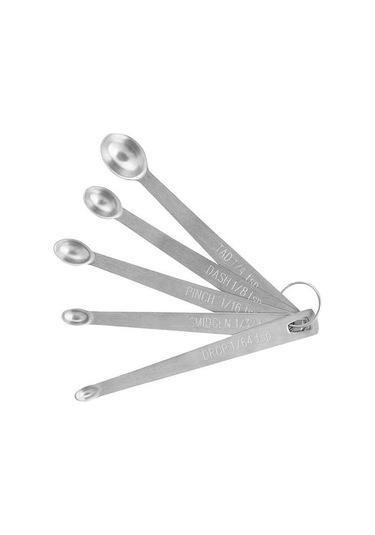 5 Adet Paslanmaz Çelik Ölçüm Kaşık Seti Mükemmel Pişirme Pişirme İçin Yerden Tasarruf Sağlayan Hassas Ölçümler Oval Gümüş