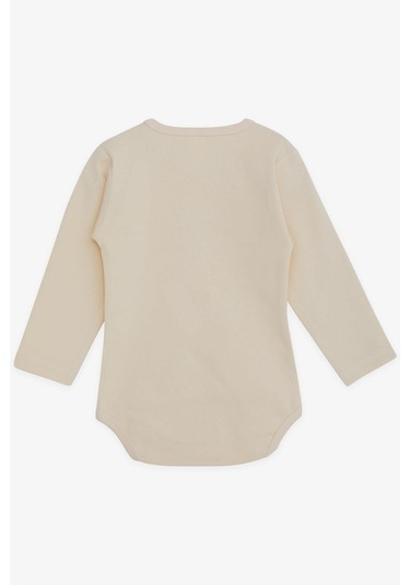 Breeze Erkek Bebek Çıtçıtlı Zıbın Body Maymuncuk Baskılı 9 Ay-3 Yaş, Krem
