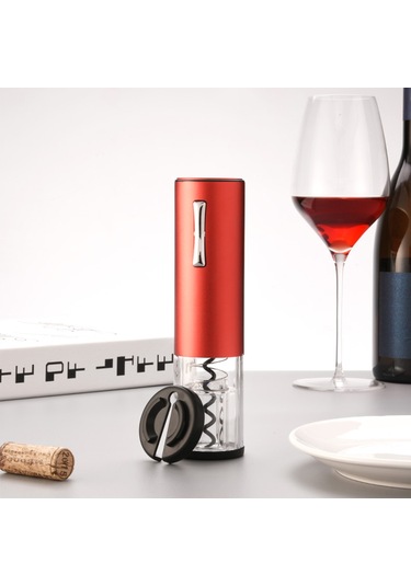 Youtek Usb Şarjlı Elektrikli Şarap Açıcı Kırmızı - Hızlı Mantar Çıkarma, Otomatik Fonksiyon, Çeşitli Şarap Şişelerine Uyumlu Kırmızı