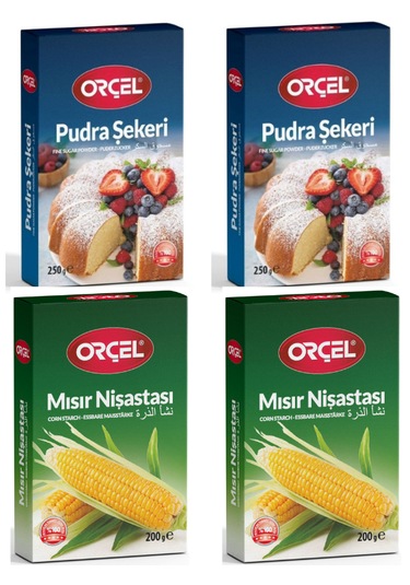 Orçel Pudra Şekeri 2 x 250 + Mısır Nişastası 2 x 200 G