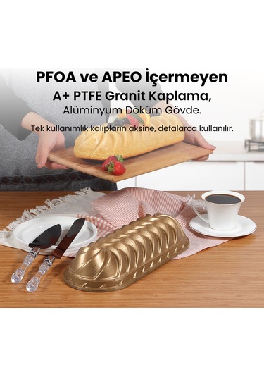 Serenk Fun Cooking Baton Alüminyum Döküm Granit Kaplama Kek Kalıb