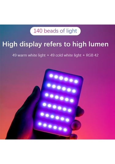 Andoer Y140 Rgb Cep Video Konferans Led Video Işık Kiti Siyah Siyah