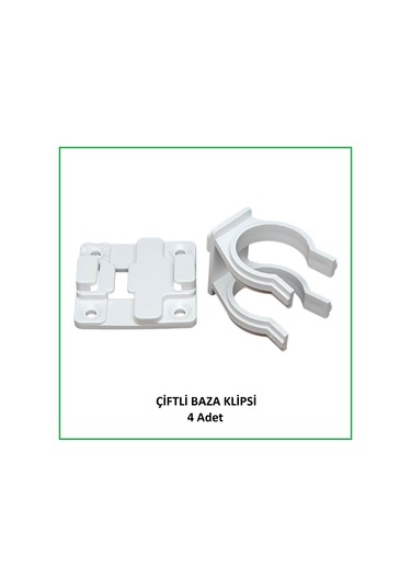 Baza Klipsi Çiftli 4 Adet Beyaz