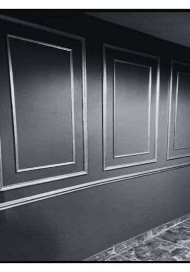 Gümüş Silver Renk Dekoratif Poliüretan Duvar Çıtası -2 Li Hazır Çerçeve Seti