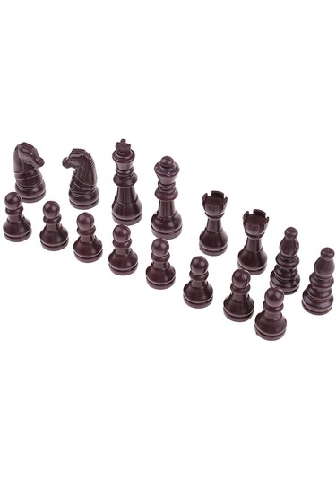 Homyl 16 Adet Yedek Plastik Satranç Taşları / Oyuncak Kahverengi