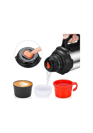 6270 Travel Pot Çelik Termos 4 Litre - Gümüş Gümüş