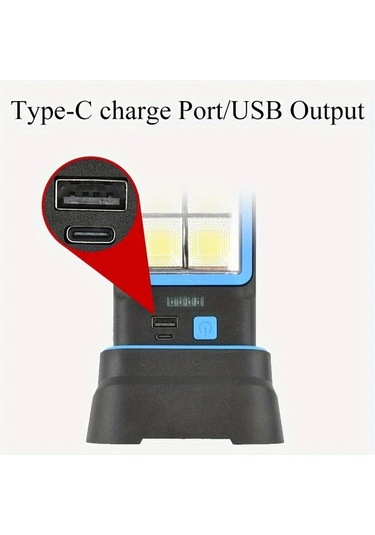 Xuweiwei Mavi 6 Işık Modlu Güneş Enerjili Şarj Edilebilir Çok Amaçlı Acil Durum Led Fener Mavi