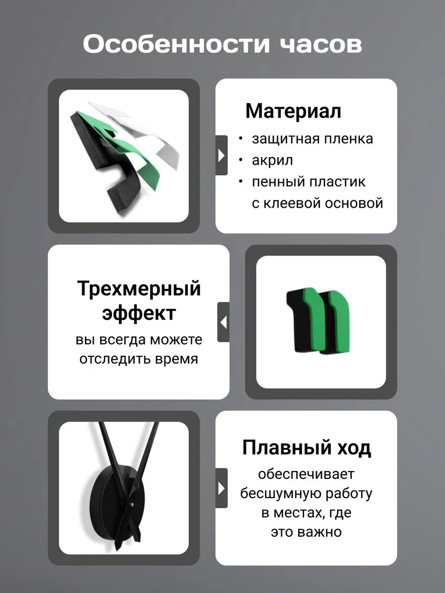 Artclock Karanlıkta Parlayan Rakamlı 3d İç Mekan Duvar Saati. 263824525 Yeşil