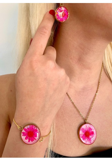 Ronik Altın Kaplama Kolye Küpe Bileklik Yüzük ve Saç Tokası Altın