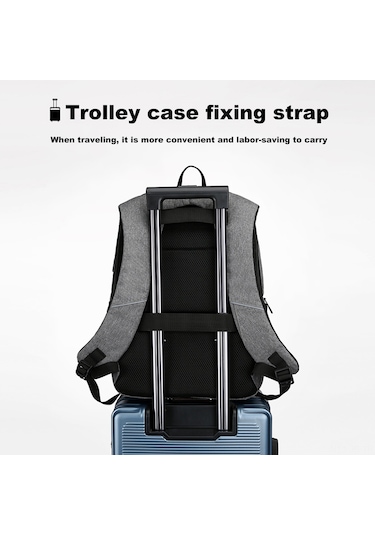 Jeemson Usb Şarjlı Geniş Kapasiteli Sırt Çantası - Suya Dayanıklı, 17" Bilgisayar Ve Aletleri Taşıyor Gri Gri