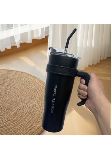 Jifan Dev Termos Bardağı 304 Paslanmazçelik Su Bardağısıyah Siyah