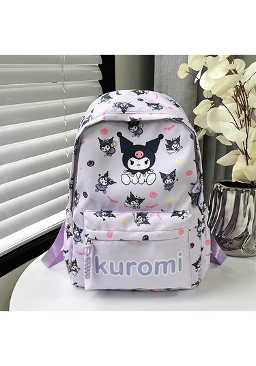 Öğrenci Karikatür Baskı Sanrio Büyük Kapasiteli Omuz Çantası-mor Mor