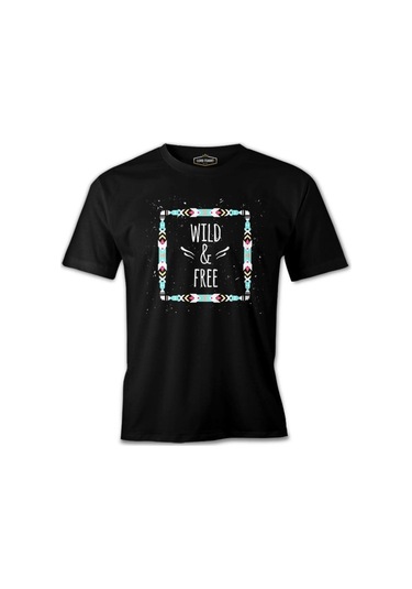 Wild And Free Siyah Erkek Tshirt