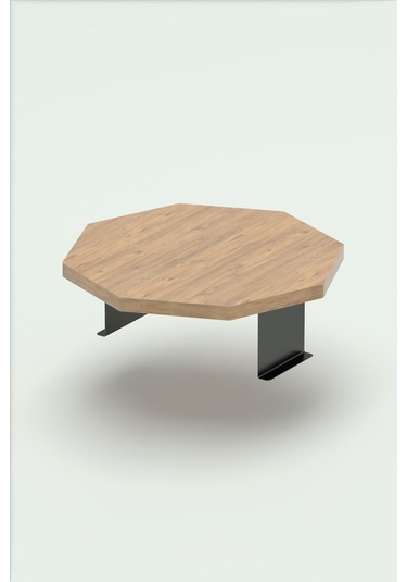 Yan Sehpa Ayarlanabilir Tepsi Dekoratif Modern Tepsi Sekizgen Ceviz