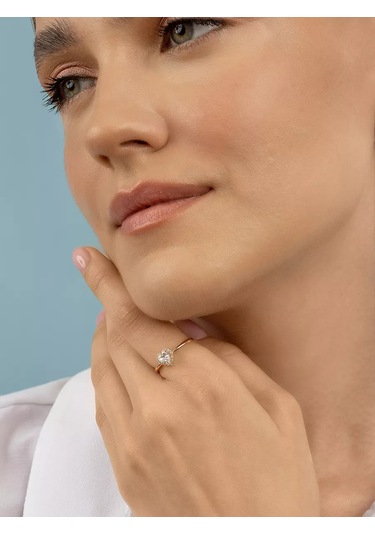 Veronika Nişan Yüzüğü Kalp 925 Ayar Gümüş Ve Fiyanit Taşlı 239125443 Altın