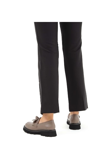 Tamer Tanca Kadın Hakiki Deri Vizon Loafer Ayakkabı 33 1004 Bn Ayk Sk22/23 Vızon Vizon