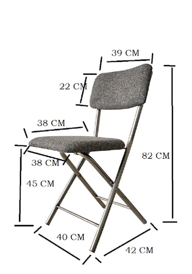 Relaks Katlanır Gri Sandalye Gri - Krom