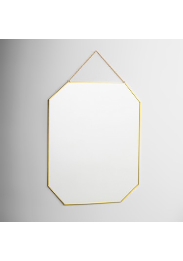 Ayna Duvar Askılı Sekizgen Geometrik 50x40cm Gold