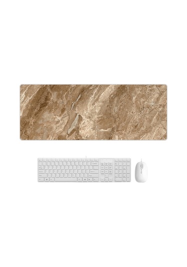300x800x3mm Ebru Aşınmaya Dayanıklı Kauçuk Mouse Pad Tuero Marble