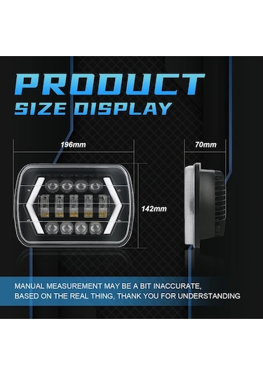 Motion003 Nlpearl 12.7x17.78 Cm 55w Led Far 2 Adet 4x4 Araç Uyumlu 12-24v 3000 Lümen Üstü P