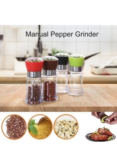 Besthome1 Taşınabilir El Karabiber Değirmeni Baharat Tuzluğunu El Büküm Aracı Kahverengi