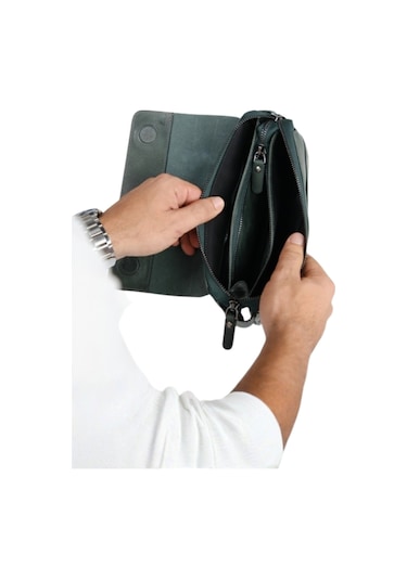 Mft Leather Hakiki Deri Unisex El Çantası Boliva 9874 Tiguan Haki
