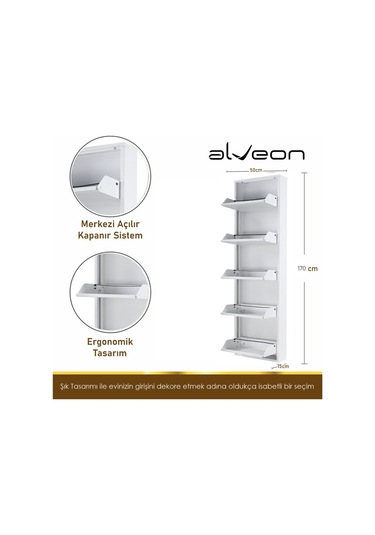 Alv-1005 Alveon Metal Ayakkabılık Beyaz