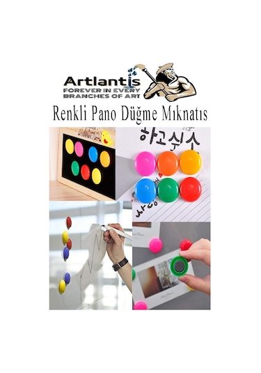 Renkli Pano Düğme Mıknatısı 20 Li 1 Paket Manyetik Yuvarlak Mıknatıs Buzdolabı Renkli Plastik Kaplı Dekarasyon Hobi Etkinlik