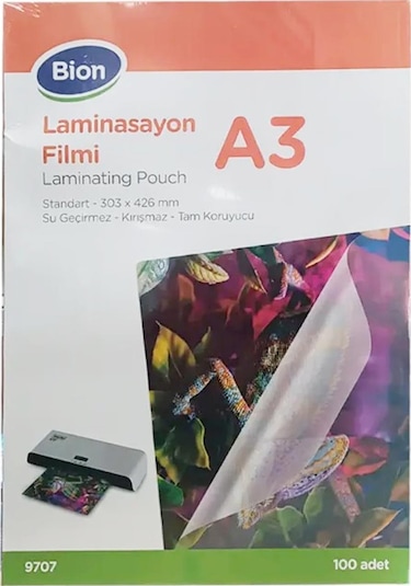 Bion A3 Laminasyon Filmi 125 Mic 100 Lü Paket 9707