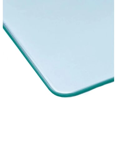 Cam Kesme Tahtası, Büyük Boy Kesme Tahtası, Kenarları Oval Sunumluk, Antibakteriyel 25x35 Cm Şeffaf