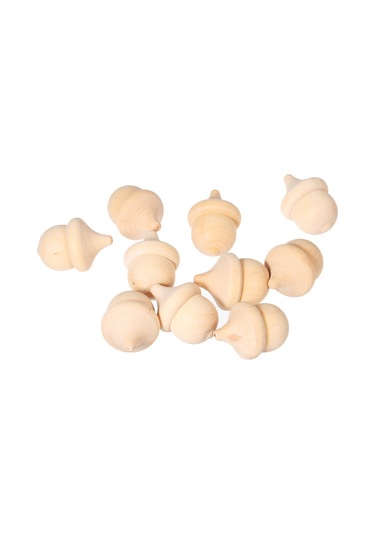 Qingmipy 10 Adet Meşe Palamudu Şekilli Ahşap Bebekler - Dıy Boyama Ve Dekorasyon İçin El Yapımı Ev Ve Parti Süsleri Diğer