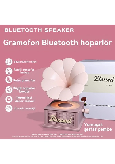 Lucky Phonograph Kablosuz Bluetooth Retro Hoparlör