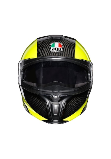 Agv Sport Carbon Yellow Modular Çene Açılır Kask Sarı - Siyah