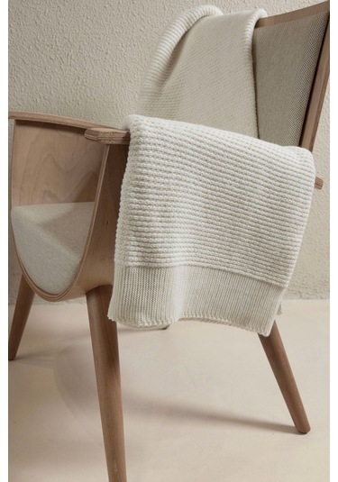 Miel Krem Tek Kişilik Kenarı Ponponlu Battaniye 160 X 220 37101 Krem