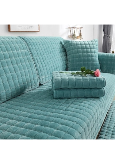 Açık Mavi Kaymaz Yumuşak Peluş Kanepe Örtüsü Kanepe Minderi Evrensel Kanepe Kapakları Dört Mevsim Kış Kanepe Minder Örtüsü 70 150cm