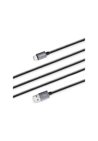 Philips 3A 60W Type-C Deri Kaplama Hızlı Şarj ve Data Kablosu