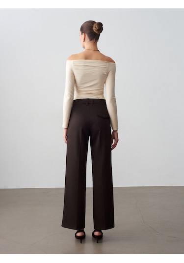 Dilvin 72658 Orta Bel Kumaş Pantolon-kahve