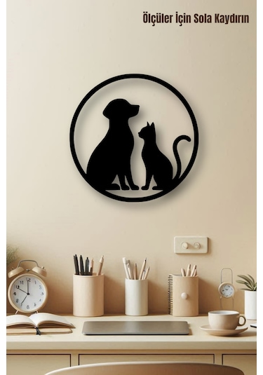 Ahşap Tablo Dekoratif Duvar Süsü Ev Ve Ofis İçin Dost Köpek Temalı