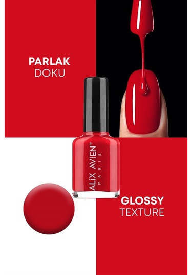 Alix Avien Kan Kırmızı Oje 15 Yüksek Pigmentli Uzun Süreli Kalıcılık Hızlı Kuruma Nail Lacquer 15
