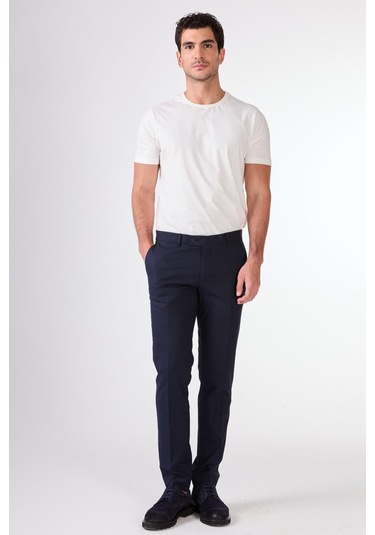Dufy Lacivert Erkek Slim Fit Düz Pantolon - 103918 Lacivert
