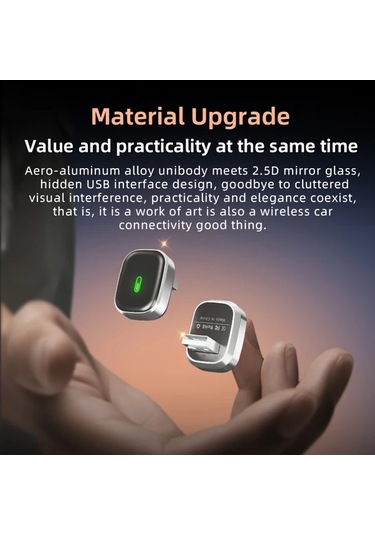 Honeybeeshop 2025 Yükseltilmiş Siyah Kablosuz Carplay Ve Androıd Auto Adaptörü Kompakt Düşük Gecikme Usb Type C Portlu Evrensel Tak Çalıştır