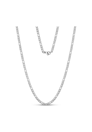 Figaro Model Erkek Paslanmaz Çelik Zincir Kolye İnce 4 Mm Eck06k