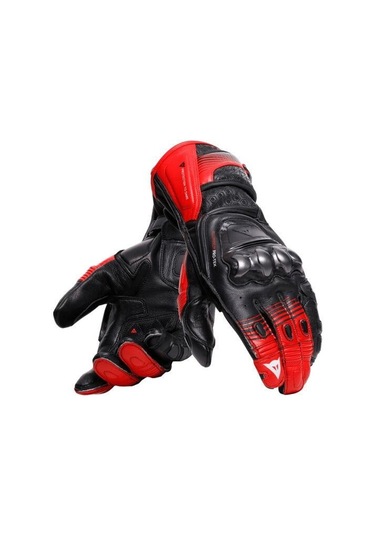 Dainese Fiero Metal Black Red Lava White Deri Korumalı Motosiklet Eldiven