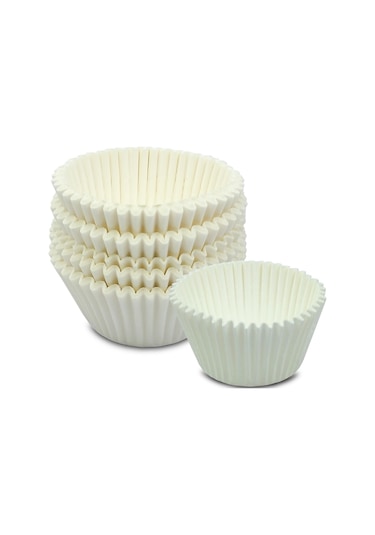 Kafem Muffin Kek Kapsülü Beyaz Büyük Boy No:2 100lü X 50 Paket Koli - K42 Beyaz