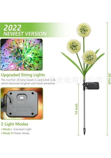 Besthome1 3 Başlı Güneş Enerjili Bahçe Yol Işığı, 2 Kutulu, Renk Değişen, Ip44 Su Geçirmez