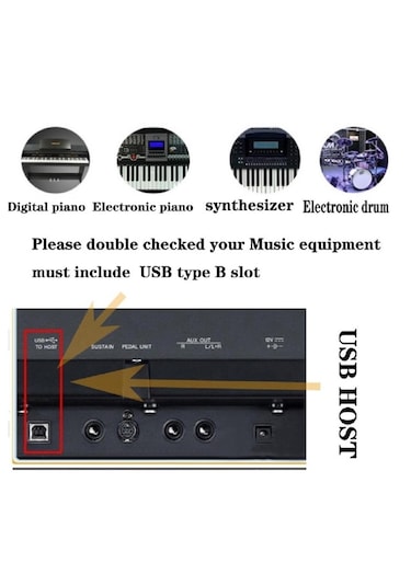 Type C + Micro Usb Yazıcı Printer Piyano Midi Bağlantı Kablosu